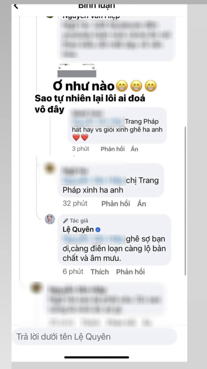 'Biến' căng: Lệ Quyên phản pháo antifan, có động thái lạ khi netizen nhắc đến Trang Pháp Ảnh 4