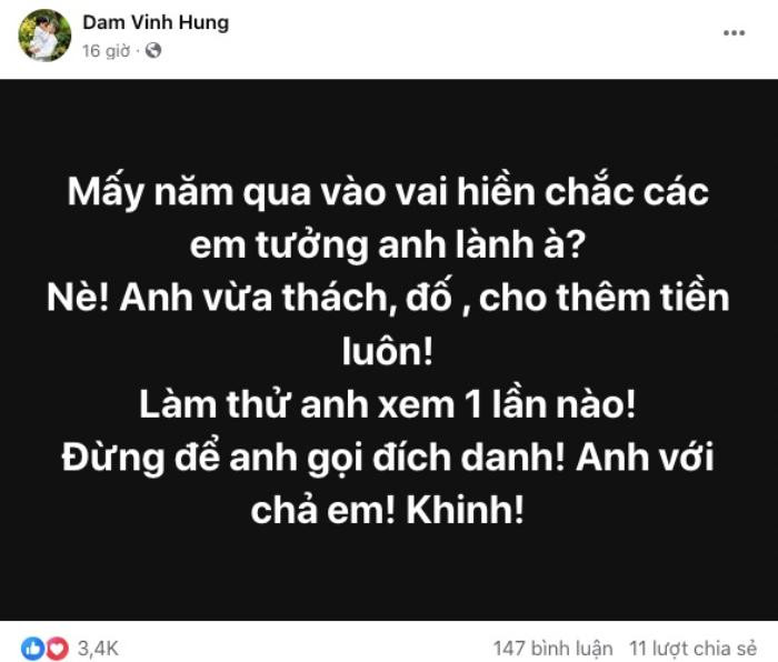 Đầu năm, Đàm Vĩnh Hưng tự thấy hiền quá nên 'đàn em' lấn lướt, dọa chỉ đích danh Ảnh 2