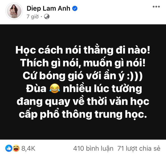 Diệp Lâm Anh 'phản dame' trước trạng thái 'bóng gió' của Quỳnh Thư, còn tuyên bố điều này Ảnh 2